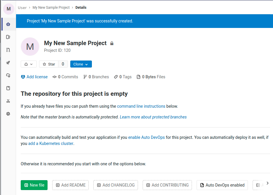 git new project created